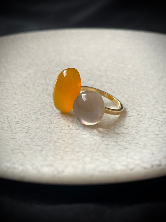 【艶×透明感】私だけの天然石フォークリング　　　フリーサイズ　春アクセサリー 19枚目の画像