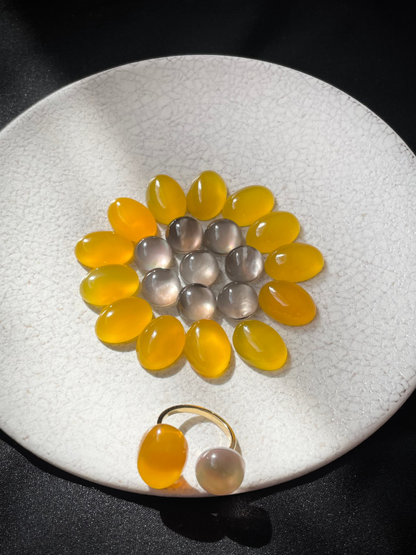 【艶×透明感】私だけの天然石フォークリング　　　フリーサイズ　春アクセサリー 5枚目の画像