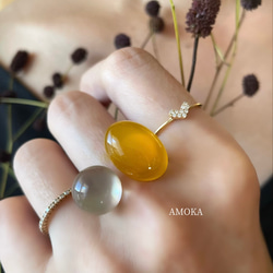 【艶×透明感】私だけの天然石フォークリング　　　フリーサイズ　春アクセサリー 20枚目の画像