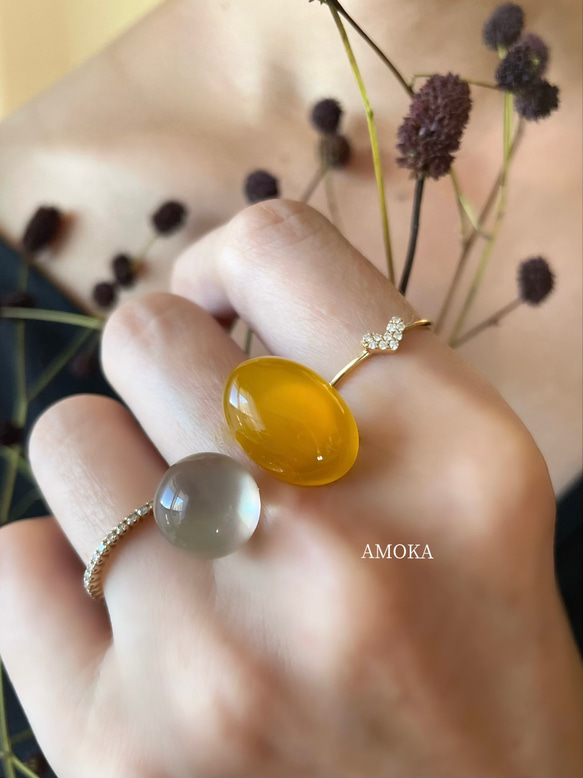 【艶×透明感】私だけの天然石フォークリング　　　フリーサイズ　春アクセサリー 20枚目の画像