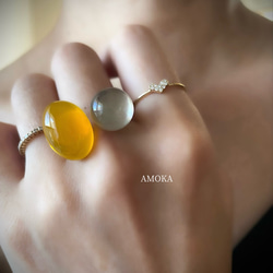 【艶×透明感】私だけの天然石フォークリング　　　フリーサイズ　春アクセサリー 4枚目の画像