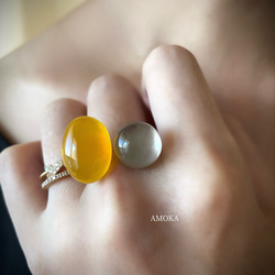 【艶×透明感】私だけの天然石フォークリング　　　フリーサイズ　春アクセサリー 9枚目の画像