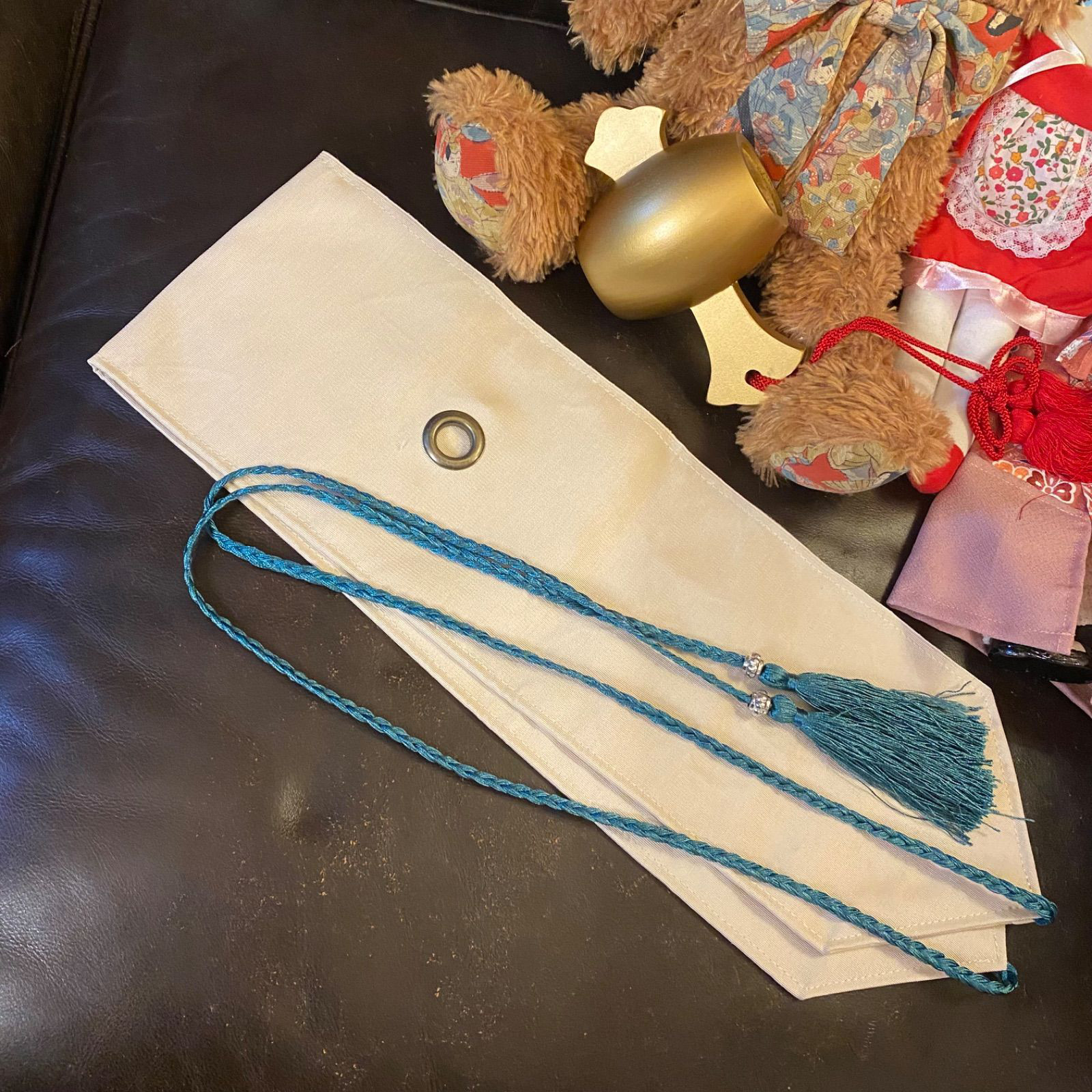 和洋折衷 着物 リメイク ワンピース ドレス 洗える 化繊 帯サッシュベルト レトロ 古着 和 KW-542