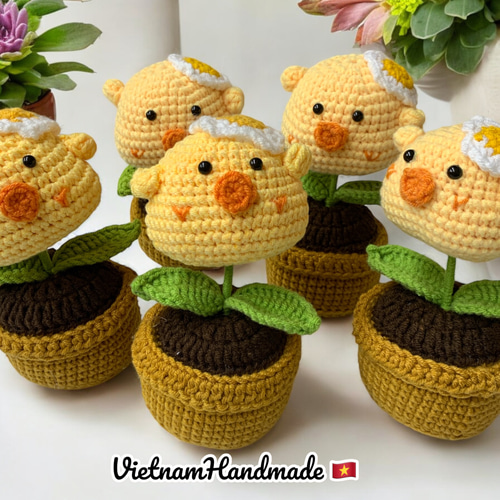 VietnamHandmade 手作りあみぐるみ ひよこ型の花 VietnamHandmade 手作りあみぐるみ ひよこ型の花 あみぐるみ