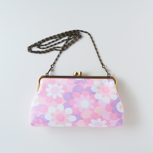 □ヴィンテージファブリックのスマホショルダーポシェット・パステル  