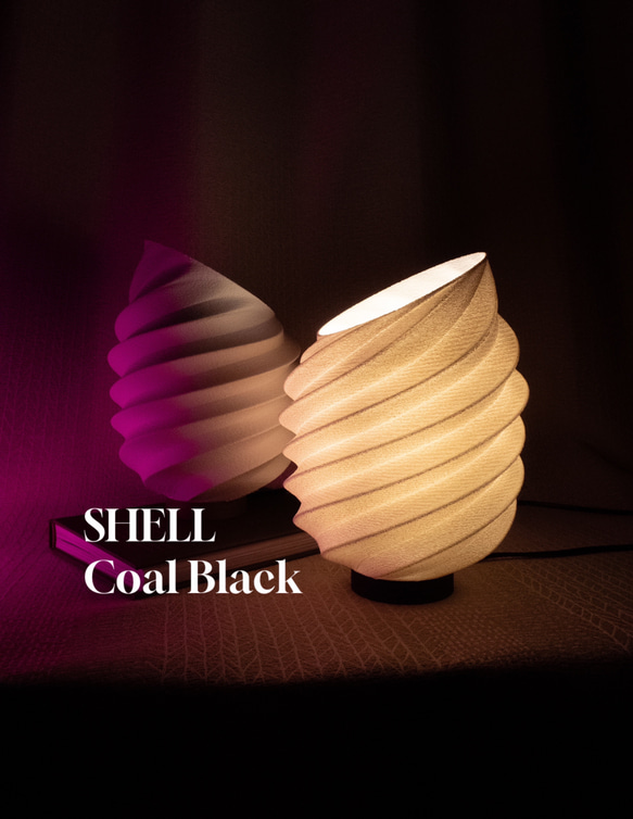 テーブルランプ / 照明ギフト / 3dプリント製照明 / Table Lamp SHELL 6枚目の画像