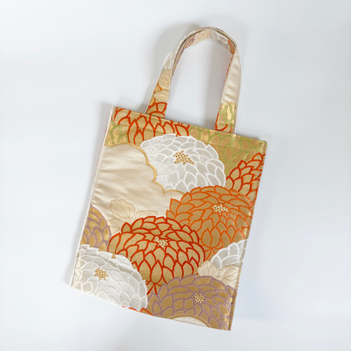 正絹帯リメイクたためる旅行習いごと大容量トートバッグ