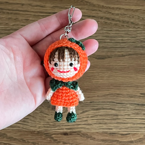 小さなあみぐるみキーホルダー♪*柿ちゃん* あみぐるみ amidoki 小さなあみぐるみキーホルダー♪*柿ちゃん* あみぐるみ amidoki