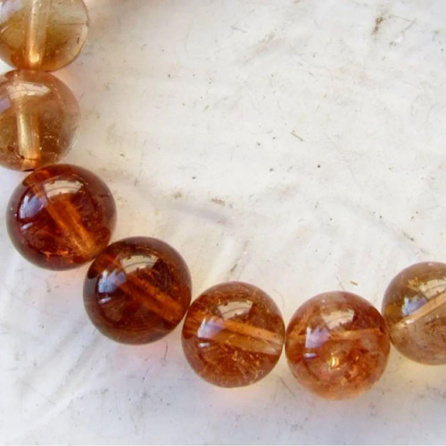 アメリカユタ州産ハーキマーinトパーズ/グラデーションブレス/11.5ミリ