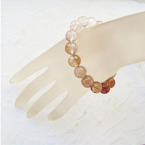 アメリカユタ州産ハーキマーinトパーズ/グラデーションブレス/11.5ミリ