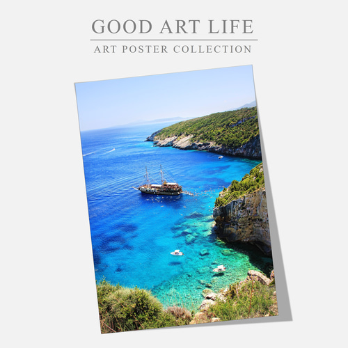 フレーム付き】海岸からの風景 / アートフォトポスター / A4サイズ