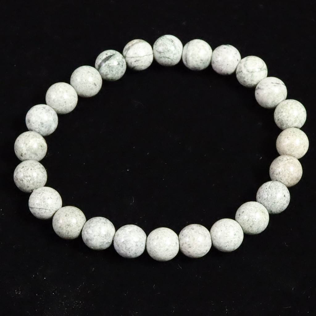 三重県 熊野薬石 グレー 8mmブレスレット  17.3g #47404