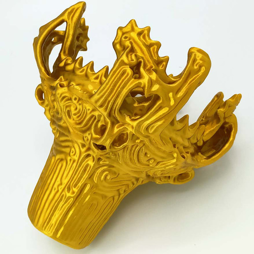 ④土器 金属色【18cm【火焔型土器 レプリカ】送料無料】現代アート風