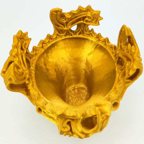金属色【18cm【火焔型土器 レプリカ】送料無料】現代アート風