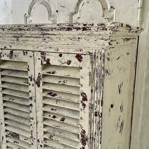 サイズ、デザインオーダー可！6段スリムキャビネット●シャビーホワイト●受注製作 受注製作】スリムキャビネット・フレンチカントリー・シャビー