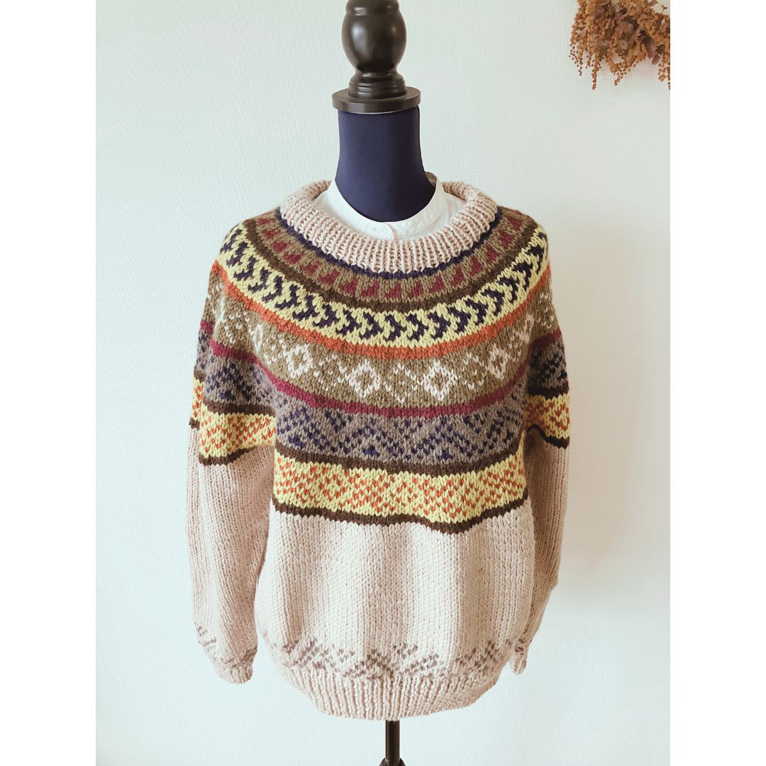 フリーサーズのヨーク編みセーター（オーダー作品）