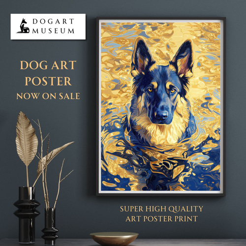 ジャーマン　シェパード　油絵　手描き　原画　油彩画 ジャーマンシェパードの水彩画 印刷可能なアート ジャーマンシェパード