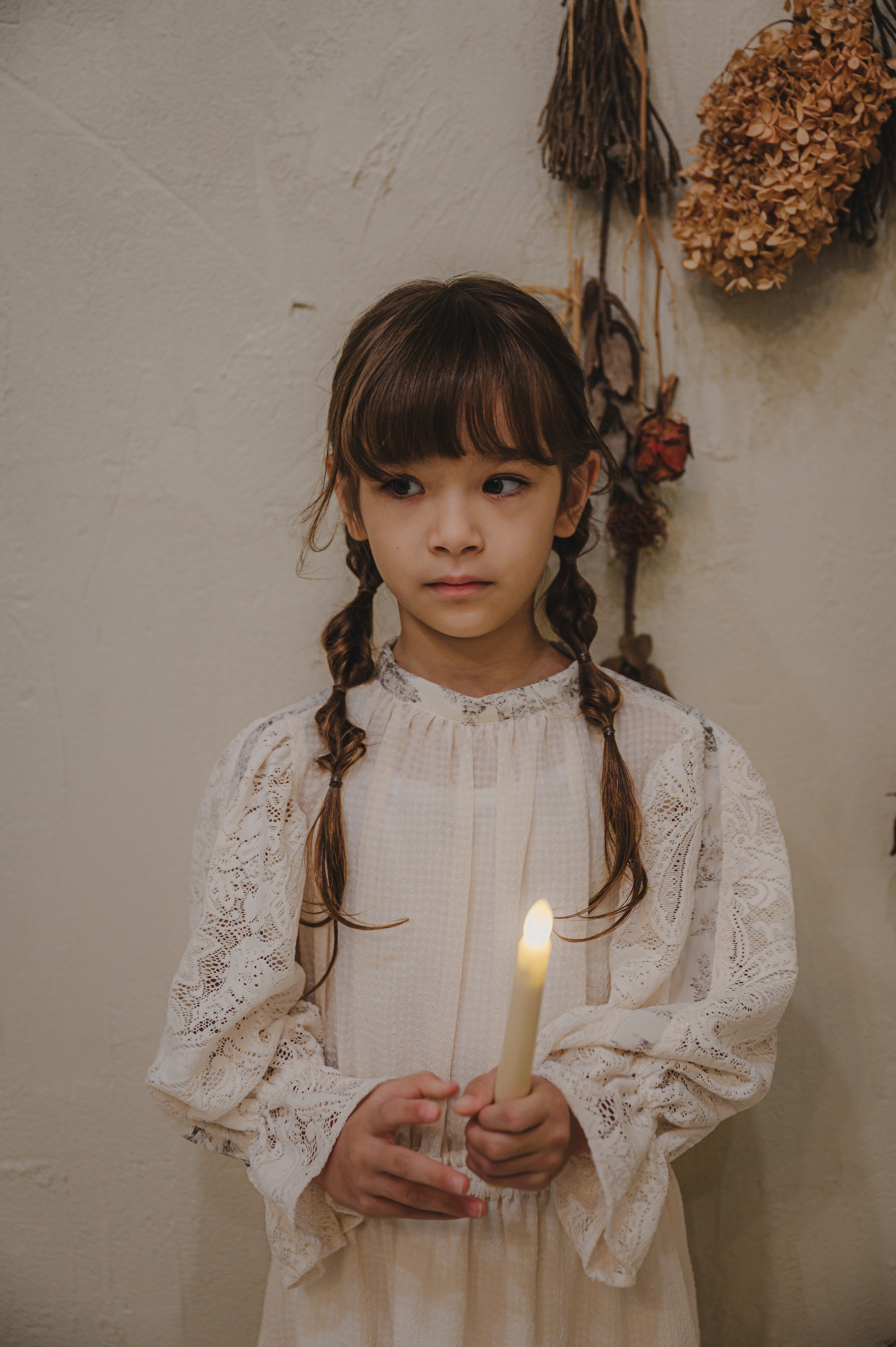 【 レース×トワルドジュイ 】ギンガムレーシーワンピース / クリーム / 女の子お揃いコーデ / 3びきのくま