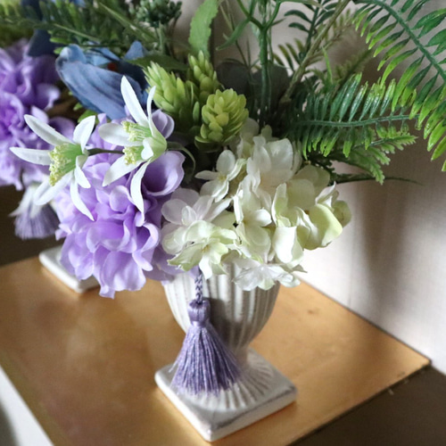 仏花10年以上飾れるご仏壇用アレンジ ダリア 送料込み（ライラック系