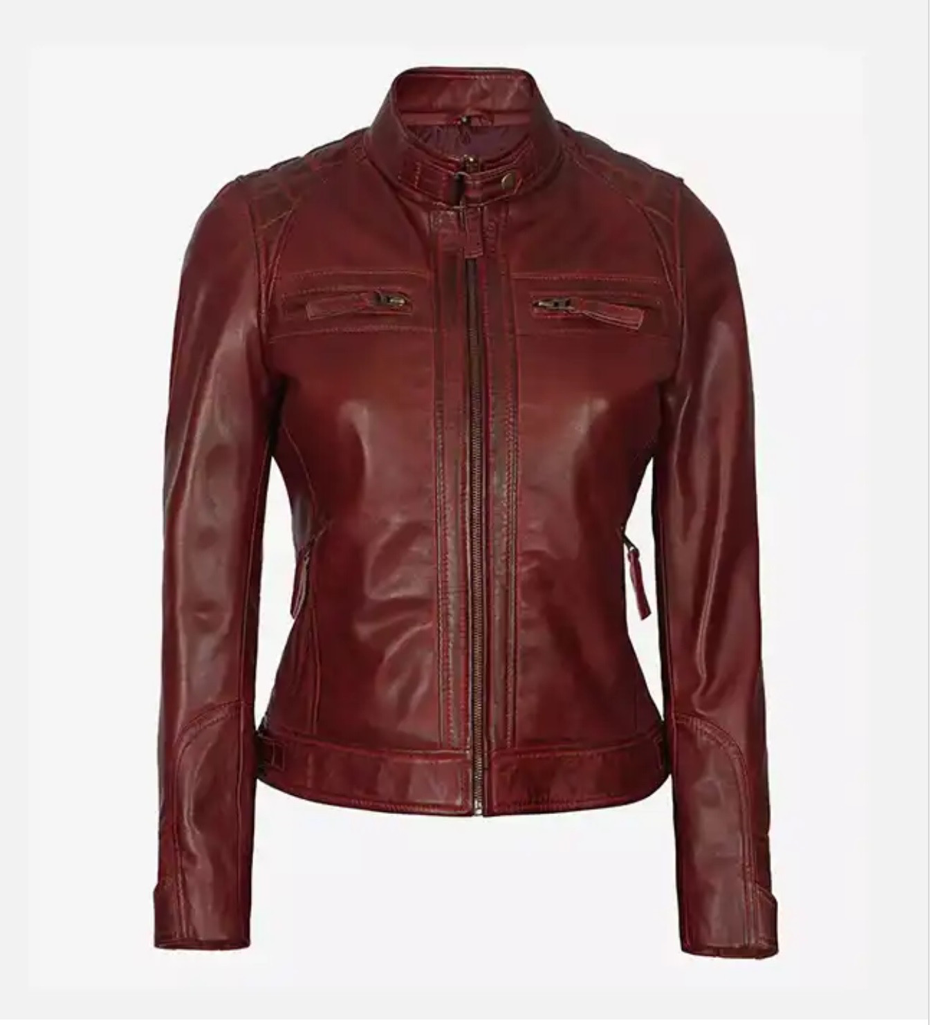 羊革キルティングショルダージャケット Quilted Shoulder Sheep Leather Jacket