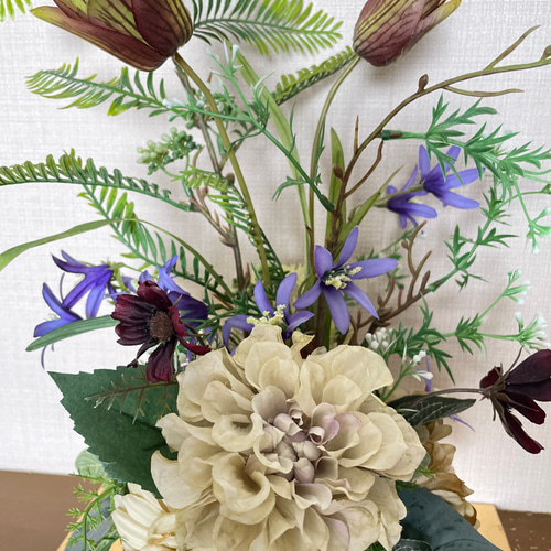 仏花10年以上飾れるお供えの花アレンジ ダリア 送料無料Mサイズ