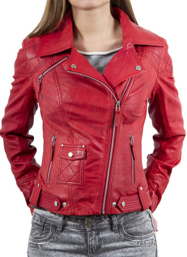 羊革女性ダブルライダースジャケット Sheep Leather Double Rider Jacket