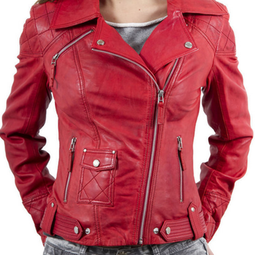 羊革女性ダブルライダースジャケット Sheep Leather Double Rider 