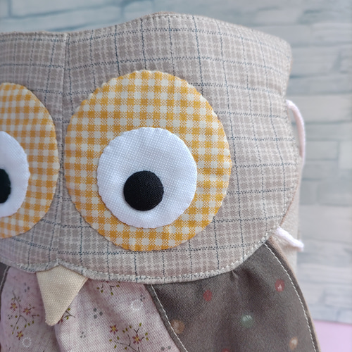 就寝時・仮眠時に☆フクロウのお面マスク(収納ポーチ付き)☆冬の乾燥