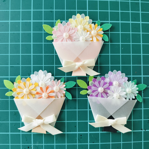 10枚セット✾花束✾クラフトパンチ ブーケ ペーパーフラワー 10枚セット✾花束✾クラフトパンチ ブーケ ペーパーフラワー