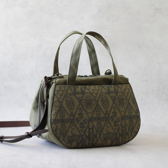 ぽってりボストン symphony ミナペルホネン生地使用 mina perhonen  