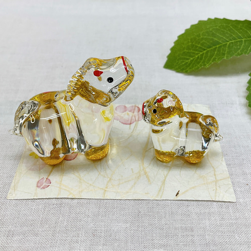 令和8年干支飾り【午 金彩硝子親子飾り 中】2026年 迎春 午年