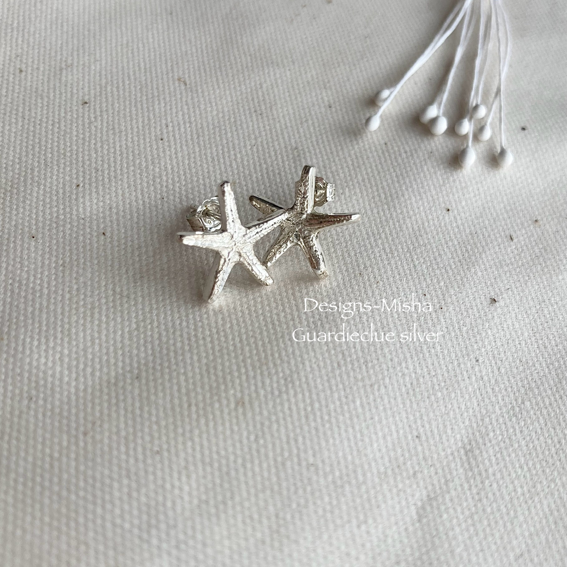 Starfish pierced earrings (Pure silver)