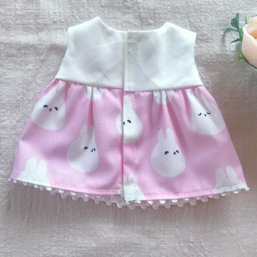 26cmドール用 裏地付き♡もちうさぎワンピース ソランちゃん レミン