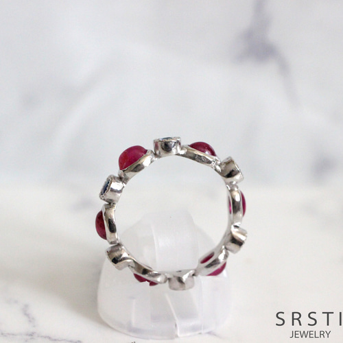 ルビー＆ブルーサファイア SV925 エタニティリング 指輪・リング SRSTI