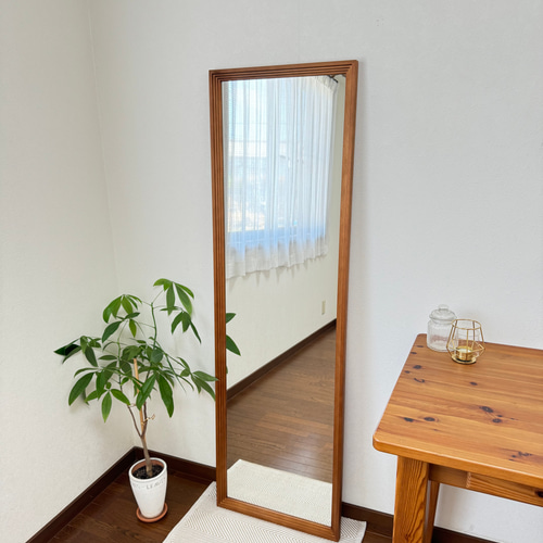 new【日本製】カットデザインミラー 全身鏡 姿見 立て掛けミラー 