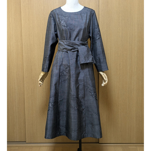 着物リメイク ワンピース 大島紬 M〜L ワンピース さらあお 通販  