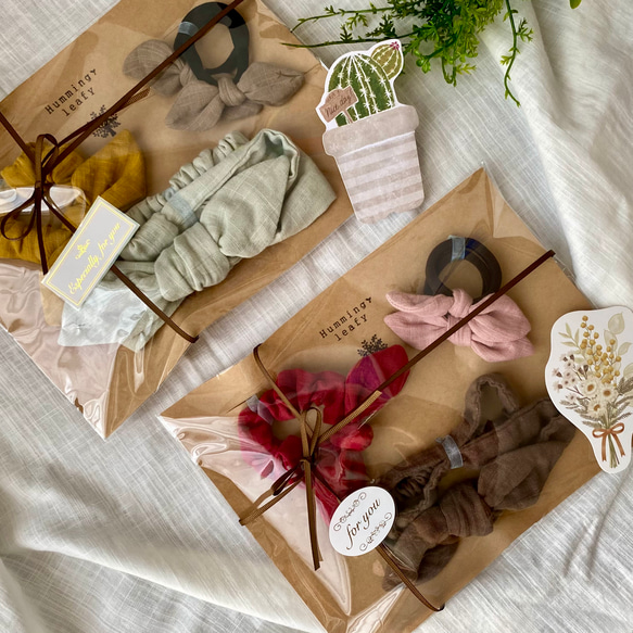 セレクトギフト＊ダブルガーゼベビーキッズ3点ヘアアクセサリーset