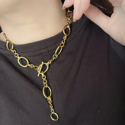 【ifumé】男女兼用 ボリュームチョーカー GOLD サージカルステンレス 金属アレルギー対応 6枚目の画像