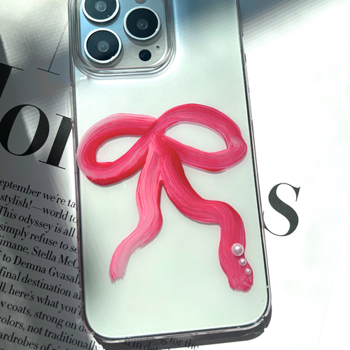 スマホケース iPhoneケース 〝design ribbon〟 Android リボン