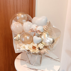 ホワイトベージュギフト＜SPECIAL＞│ 開店祝い　誕生日　記念日　結婚祝　お祝い　ギフト　贈り物　バルーン電報 3枚目の画像