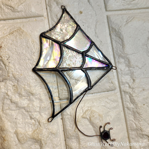 クモの巣 サンキャッチャー ハロウィンマスコット ステンドグラス