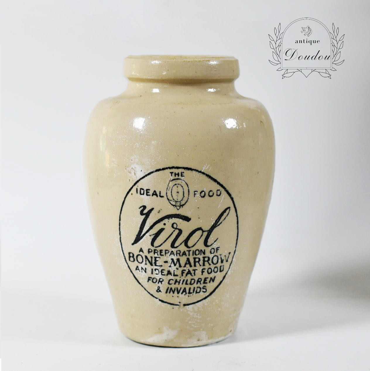 アンティーク VIROL ヴァイロール 陶器ポット【s0274】