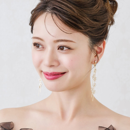 ANNAN WEDDING 花びらイヤリングME209&イヤリングBE03 BE03 お花モチーフ 花嫁 イヤリング ブライダルイヤリング 結婚式