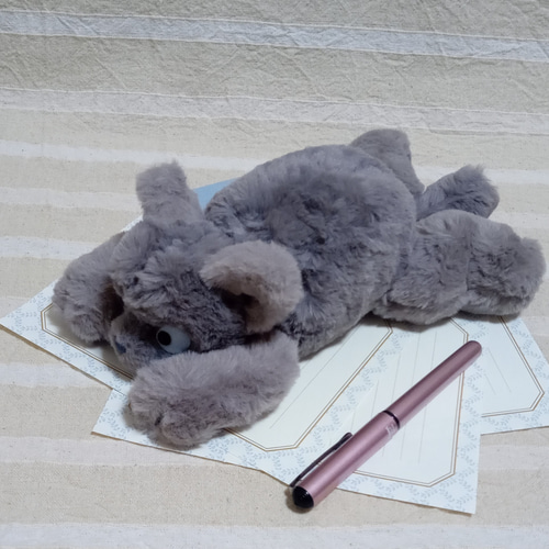 のび猫グレー(もわもわタイプ) ぬいぐるみ むかしトンボ工房 通販