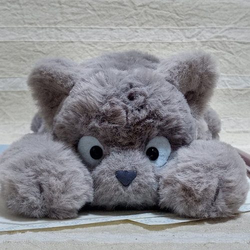 のび猫グレー(もわもわタイプ) ぬいぐるみ むかしトンボ工房 通販