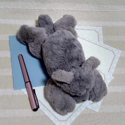 のび猫グレー(もわもわタイプ) ぬいぐるみ むかしトンボ工房 通販