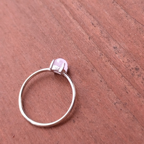 クンツァイトリング♡シルバー925♡華奢リング♡重ね付けにも♡ 指輪