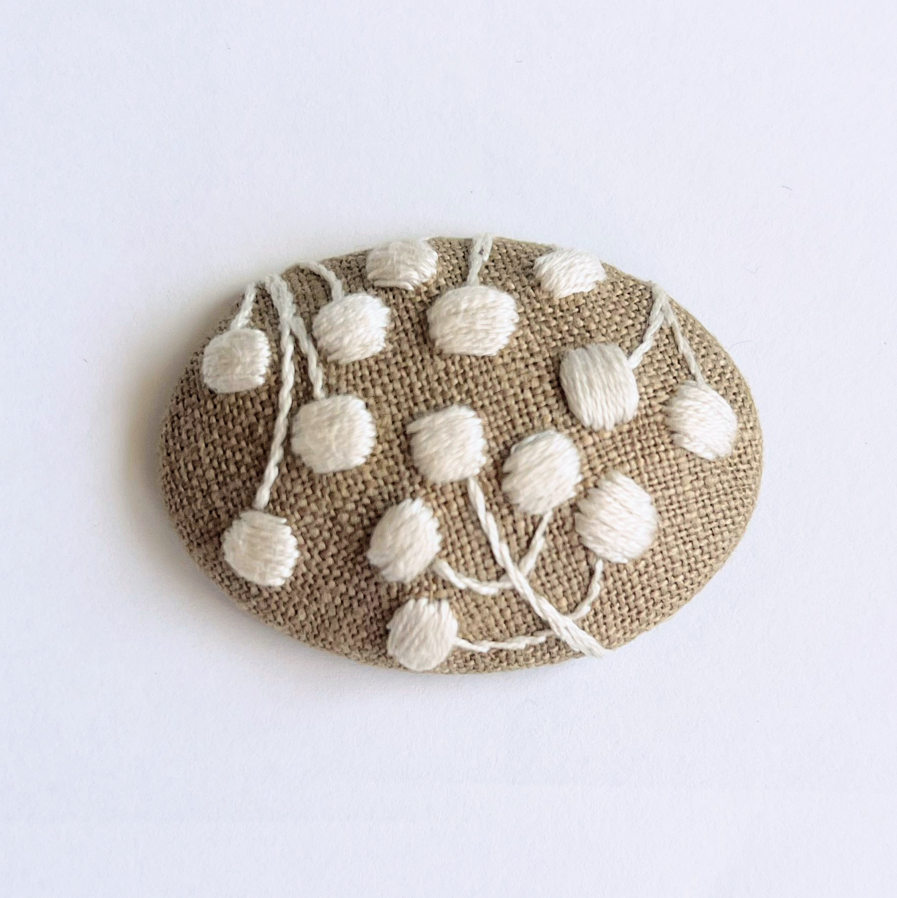 北欧風木の実の刺繍ブローチ【Botanical】#297