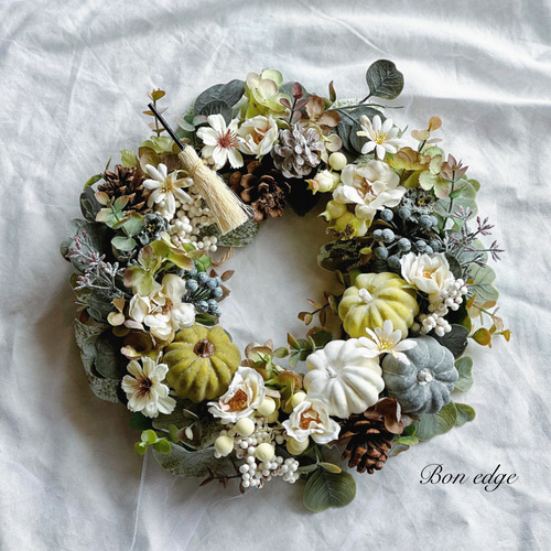 ハロウィンリース グリーン アートフラワー bonedge 通販