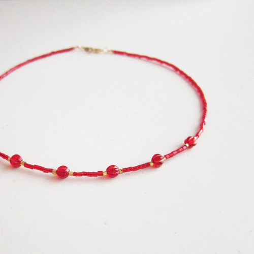 Needles ニードルス 赤 レッド ビーズネックレス ネックレス 箱付き 61Gds7IvSrL.jpg